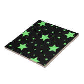 Carreau Motif des étoiles géométriques vertes Neon (Côté)