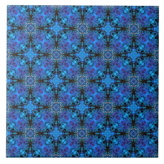 Carreau Motif des étoiles marocaines noires, violettes et (Devant)