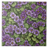 Carreau Motif des fleurs de violet d'Afrique (Devant)