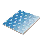 Carreau Motif des flocons de neige bleu et blanc d'hiver (Côté)