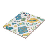 Carreau Motif d'essentiels de plage d'été (2) (Côté)