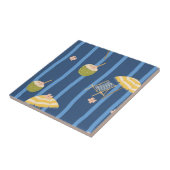 Carreau Motif d'essentiels de plage d'été (2) (Côté)