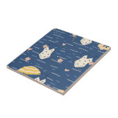 Carreau Motif d'essentiels de plage d'été (5) (Côté)