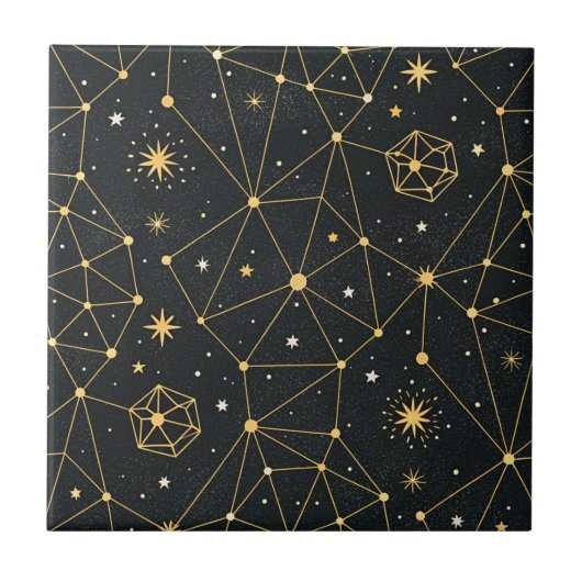 Carreau Motif d'étoile de constellation céleste (3) (Devant)