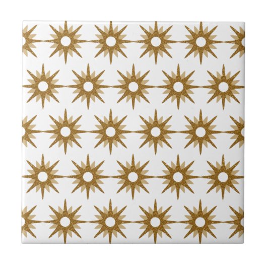 Carreau Motif d'étoile en explosion dorée de style moderne (Devant)
