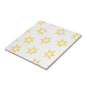 Carreau Motif d'étoiles géométriques blanches jaunes (Côté)