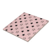 Carreau Motif d'étoiles géométriques roses noires (Côté)