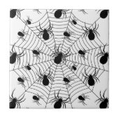Carreau Motif d'Halloween Black White araignées (Devant)