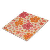 Carreau Motif d'hibiscus hawaïen des années 60 (Côté)