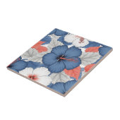 Carreau Motif d'Hibiscus Tropical Côtier (1) (Côté)