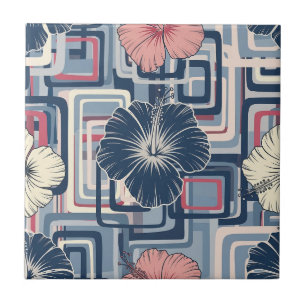 Carreau Motif d'Hibiscus Tropical Côtier (10)