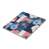 Carreau Motif d'Hibiscus Tropical Côtier (11) (Côté)