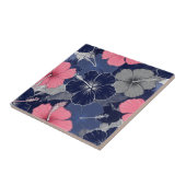 Carreau Motif d'Hibiscus Tropical Côtier (2) (Côté)