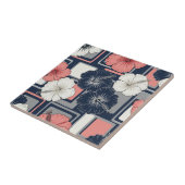 Carreau Motif d'Hibiscus Tropical Côtier (4) (Côté)