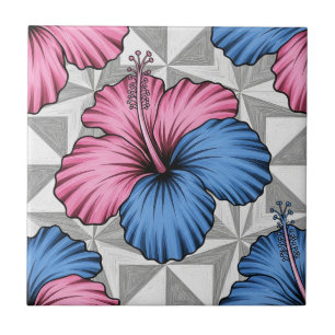 Carreau Motif d'Hibiscus Tropical Côtier (6)