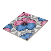 Carreau Motif d'Hibiscus Tropical Côtier (6) (Côté)