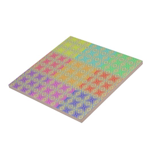 Carreau Motif diamant alternatif aux couleurs de l'arc-en- (Côté)