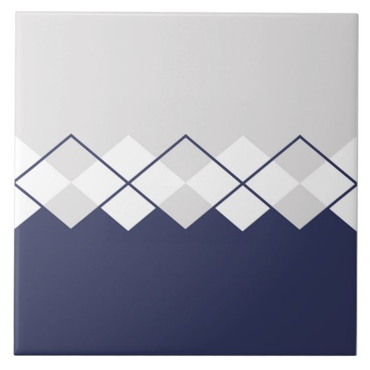 Carreau Motif diamant gris clair, bleu marine, blanc (Devant)