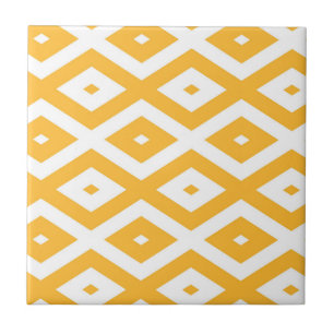Carreau Motif diamant jaune et blanc soleil