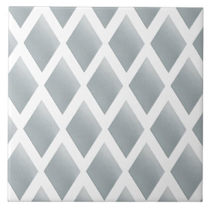Carreau motif diamant métallisé argenté stylé