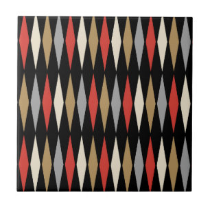 Carreau Motif diamant moderne du milieu du siècle rétro