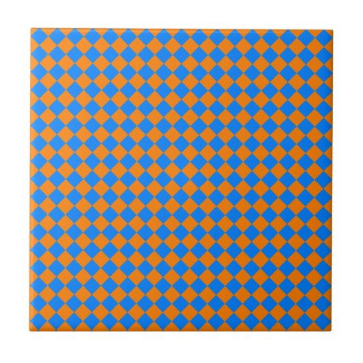 Carreau Motif diamant Orange Blue Checker (Devant)