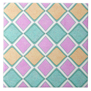 Carreau Motif diamant prisme Harlequin pastel