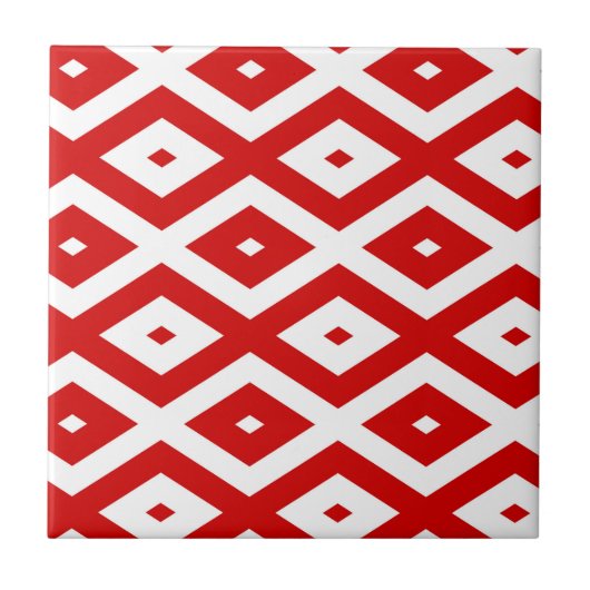 Carreau Motif diamant rouge et blanc (Devant)