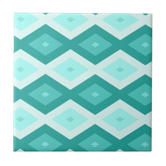 Carreau Motif diamant turquoise (Devant)