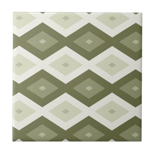 Carreau Motif diamant vert olive (Devant)