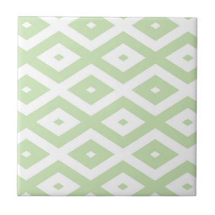 Carreau Motif diamant vert pâle et blanc