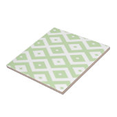 Carreau Motif diamant vert pâle et blanc (Côté)