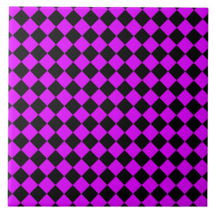 Carreau Motif Diamond de damier noir violet