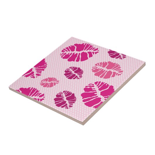 Carreau Motif d'impression de forme de baiser de rouge à (Côté)