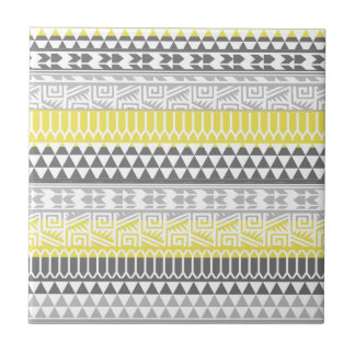Carreau Motif d'impression tribal Aztec géométrique gris j