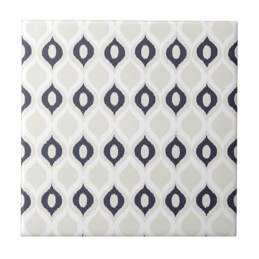 Carreau Motif D'Impression Tribale Ikat Géométrique Marine (Devant)