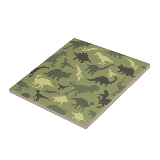 Carreau Motif Dinosaure, Silhouette Dinosaure, Dino Vert (Côté)