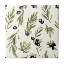 Motif d'olive de campagne française à l'aquarelle