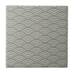 Carreau Motif d'onde Abstrait vert olive<br><div class="desc">Abstrait japonais moderne Wave Motif en carrelage décoratif vert olive et blanc. Ajoutez ce style à un fond de cuisine,  carrelage d'art,  carrelage mural,  foyer entouré ou douche de salle de bain. Vous pouvez également vouloir une tuile encadrée ou une boîte de conservation avec ce design.</div>