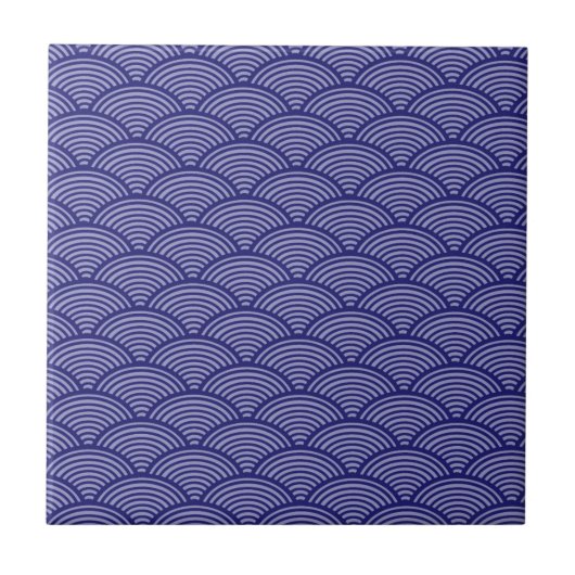 Carreau Motif d'onde japonais en bleu/violet (Devant)
