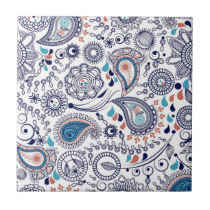 Carreau Motif Doodle Paisley