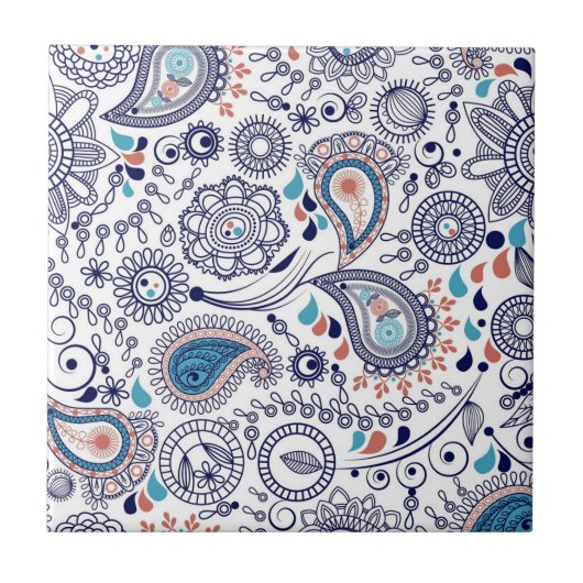 Carreau Motif Doodle Paisley (Devant)