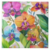 Carreau Motif d'orchidée tropicale transparent (Devant)