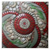 Carreau Motif du cercle de marbre rouge Noël (Devant)