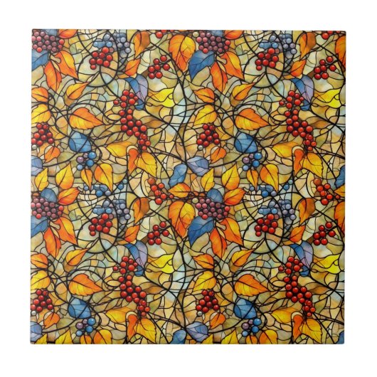 Carreau Motif du congé d'automne en verre de verre (Devant)