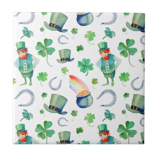 Carreau Motif du jour de St Patrick d'aquarelle (Devant)