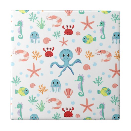 Carreau Motif du monde marin (Devant)