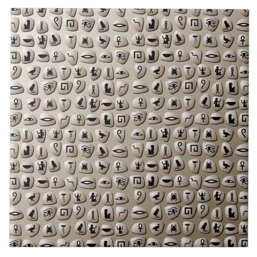 Carreau Motif égyptien de pierres de hiéroglyphes (Devant)