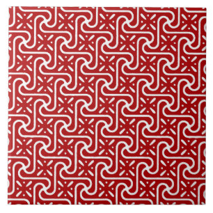 Carreau Motif égyptien de tuile, rouge foncé et blanc