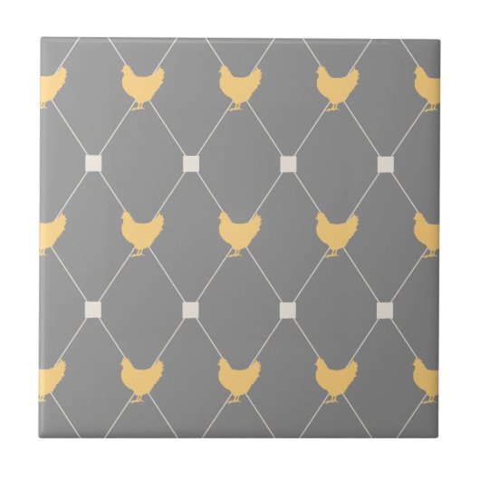 Carreau Motif élégant de poulet arlequin (Devant)